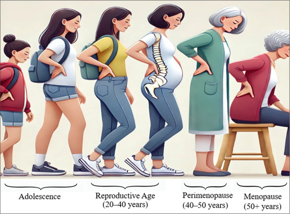 Lower back pain in women across life stages: Insights from adolescence to menopause
