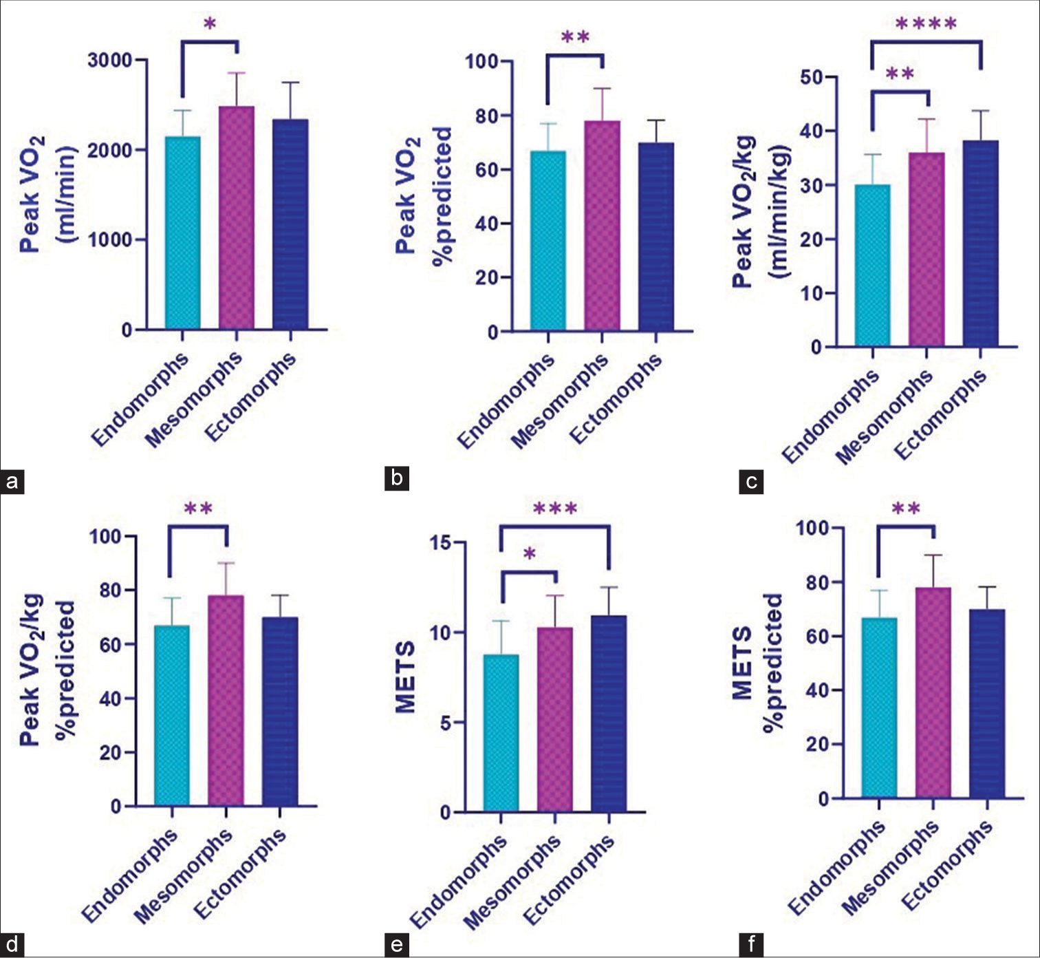 Cardiorespiratory responses to incremental exercise in dominant somatotypes