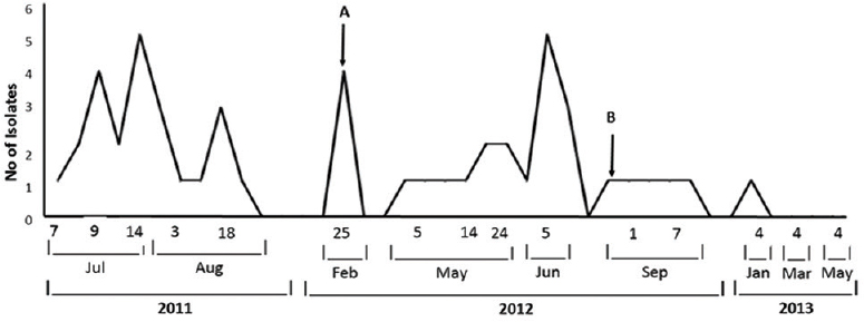 Long-term outbreak of Klebsiella pneumoniae & third generation cephalosporin use in a neonatal intensive care unit in north India