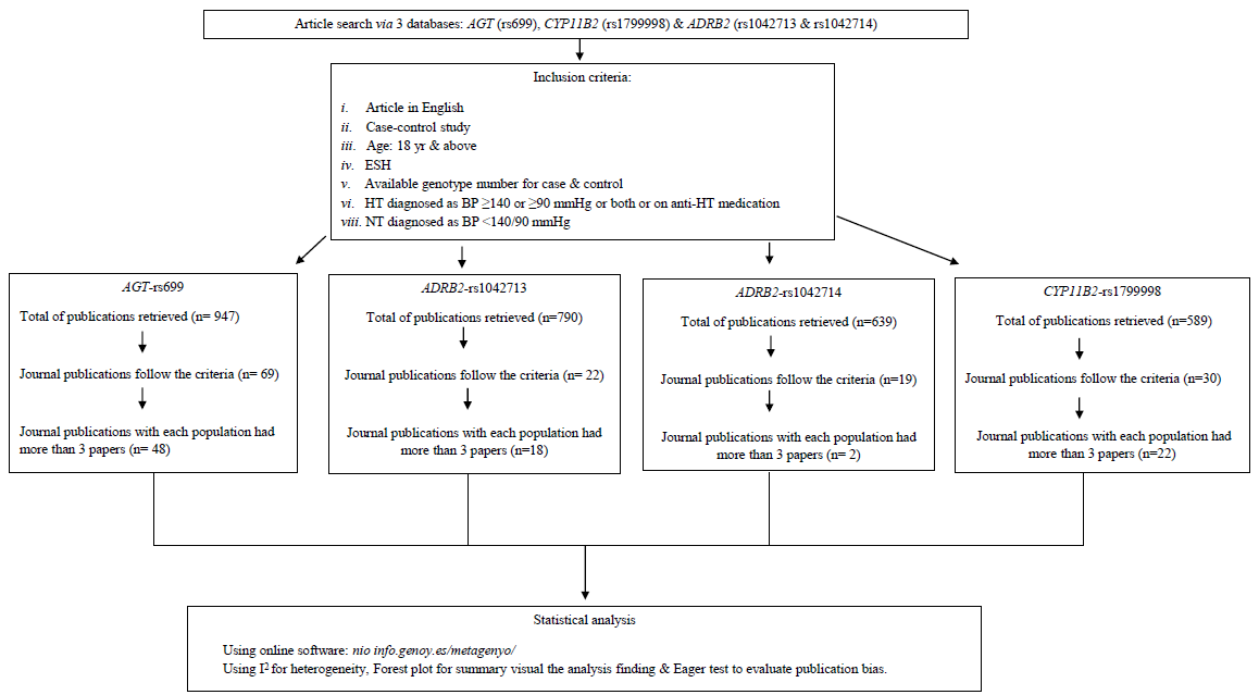 AGT, CYP11B2 & ADRB2 gene polymorphism & essential hypertension (HT): A meta-analysis