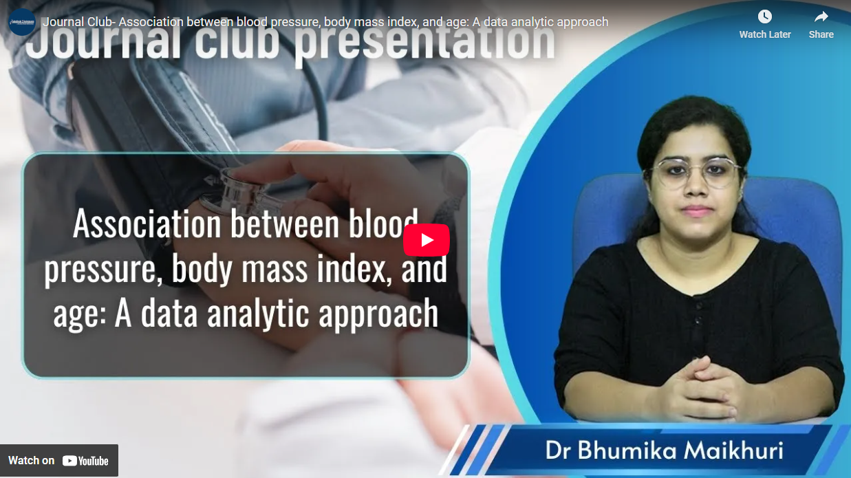 Journal Club- Association between blood pressure, body mass index, and age: A data analytic approach - Video